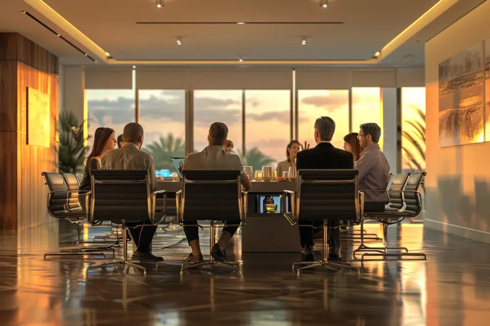 project managers leading kickoff meeting