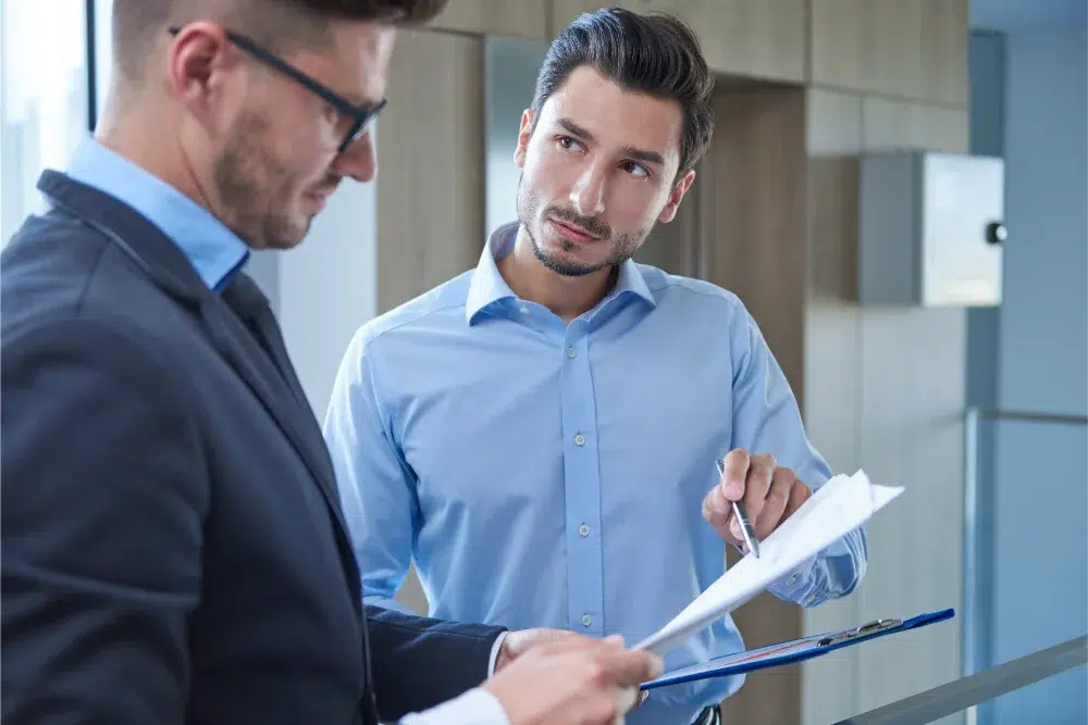Manager directing team member with experienced proposal leadership manager directing team member with experienced proposal leadership